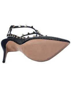 Valentino Rockstud Caged 100 Satin & Leather Pump Women -Valentino shop 1313475164 RLLD 4