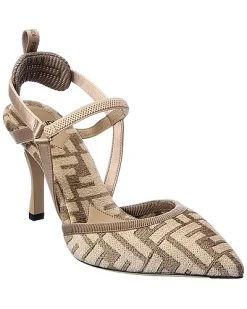 FENDI Colibri FF Jacquard Slingback Pump Women