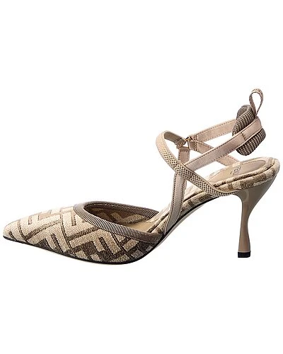 FENDI Colibri FF Jacquard Slingback Pump Women 4 FENDI Colibri FF Jacquard Slingback Pump Women - Image 2