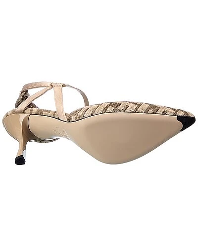 FENDI Colibri FF Jacquard Slingback Pump Women 6 FENDI Colibri FF Jacquard Slingback Pump Women - Image 4