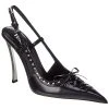 Versace Laced Pin-Point Leather Slingback Pump Women -Valentino shop 1313483564 RLLD 1