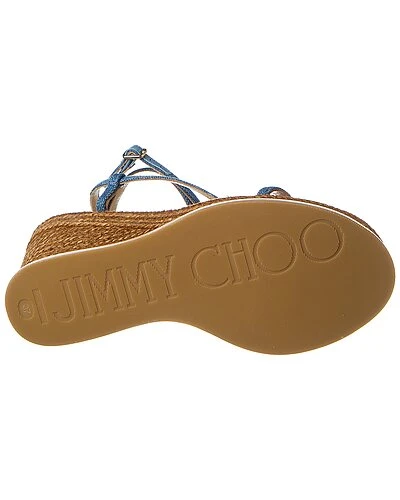 Jimmy Choo Danai 100 Denim Wedge Sandal Women 6 Jimmy Choo Danai 100 Denim Wedge Sandal Women - Image 4