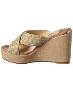 Jimmy Choo Dovina 100 Jute & Linen Wedge Sandal Women -Valentino shop 1313483633 RLLD 2