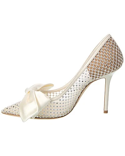 Jimmy Choo Love 100 Crystal Mesh & Leather Pump Women 4 Jimmy Choo Love 100 Crystal Mesh & Leather Pump Women - Image 2