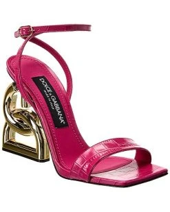 Dolce & Gabbana Croc-Embossed Leather Sandal Women