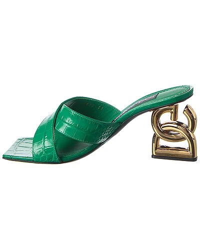 Dolce & Gabbana Croc-Embossed Leather Sandal Women 4 Dolce & Gabbana Croc-Embossed Leather Sandal Women - Image 2