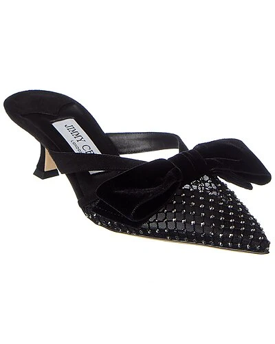 Jimmy Choo Flaca 50 Mesh & Suede Mule Women 3 Jimmy Choo Flaca 50 Mesh & Suede Mule Women