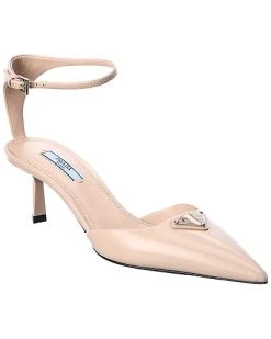 Prada Brushed Leather Pointy-Toe Pump Women