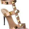 Valentino Roman Stud 100 Leather Ankle Strap Sandal Women