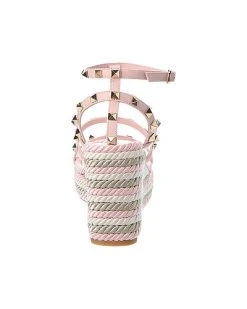 Valentino Rockstud Caged 95 Leather Wedge Sandal Women -Valentino shop 1313493069 RLLD 3