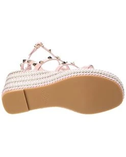 Valentino Rockstud Caged 95 Leather Wedge Sandal Women -Valentino shop 1313493069 RLLD 4