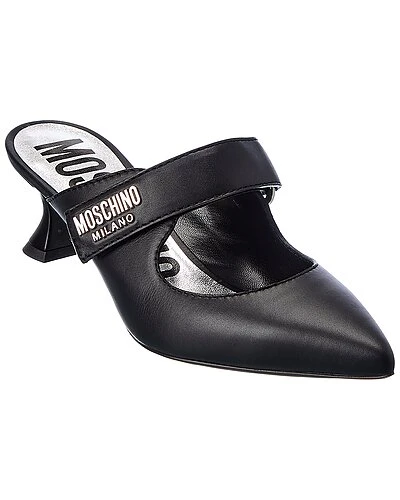 MOSCHINO Logo Leather Pump Women 3 MOSCHINO Logo Leather Pump Women