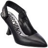 MOSCHINO Logo Leather Slingback Pump Women 2 MOSCHINO Logo Leather Slingback Pump Women -Valentino shop 1313497463 RLLD 1