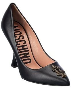 MOSCHINO Logo Leather Pump Women