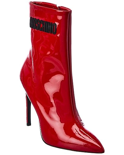 MOSCHINO Logo Patent Bootie Women 3 MOSCHINO Logo Patent Bootie Women