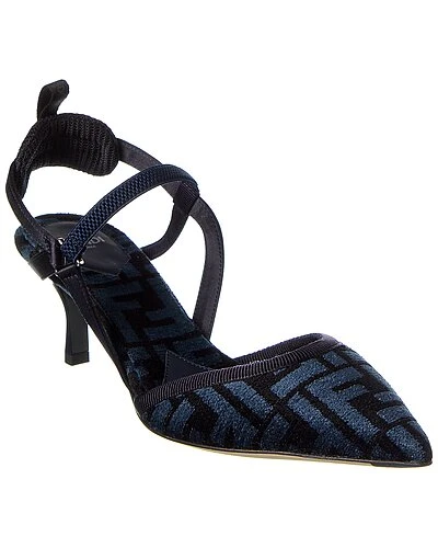 FENDI Colibri Lite Chenille & Jacquard Slingback Pump Women 3 FENDI Colibri Lite Chenille & Jacquard Slingback Pump Women
