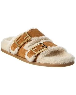 FENDI Feel Suede & Shearling Sandal Women