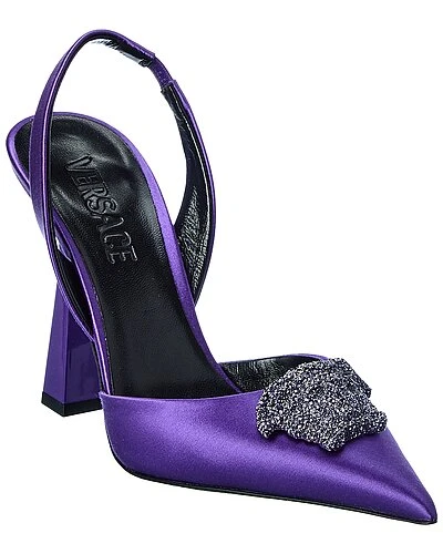 Versace La Medusa Satin Slingback Pump Women 3 Versace La Medusa Satin Slingback Pump Women