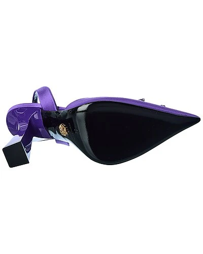 Versace La Medusa Satin Slingback Pump Women 6 Versace La Medusa Satin Slingback Pump Women - Image 4