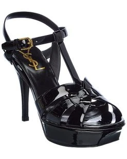 Saint Laurent Tribute 75 Patent Platform Sandal Women