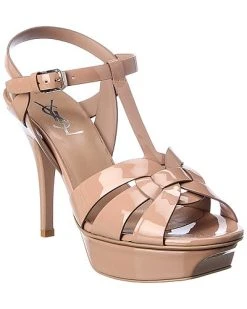 Saint Laurent Tribute 75 Patent Platform Sandal Women