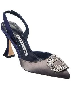 Manolo Blahnik Prietasli 90 Satin Slingback Pump Women