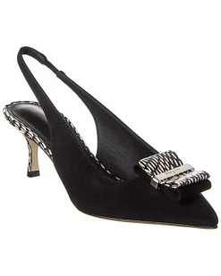 Salvatore Ferragamo Willis Leather & Suede Slingback Pump Women