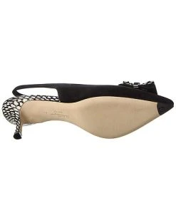 Salvatore Ferragamo Willis Leather & Suede Slingback Pump Women -Valentino shop 1313507278 RLLD 4