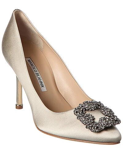 Manolo Blahnik Hangisi 90 Satin Pump Women 3 Manolo Blahnik Hangisi 90 Satin Pump Women