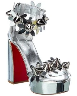 Christian Louboutin Daisy Spikes Alta 130 Leather Platform Sandal Women