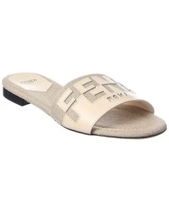 FENDI Signature Leather-Trim Sandal Women