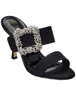 Manolo Blahnik Gable Jewel 90 Silk Sandal Women