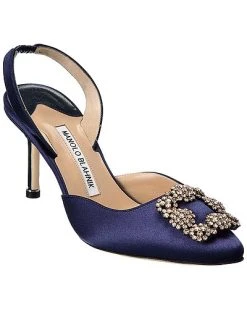 Manolo Blahnik Hangisisli 70 Satin Slingback Pump Women