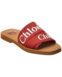 Chloé Woody Logo Canvas Slide Women