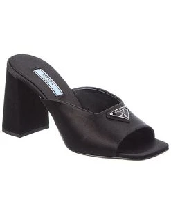 Prada Logo Satin Sandal Women