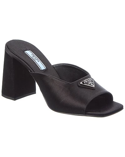 Prada Logo Satin Sandal Women 3 Prada Logo Satin Sandal Women