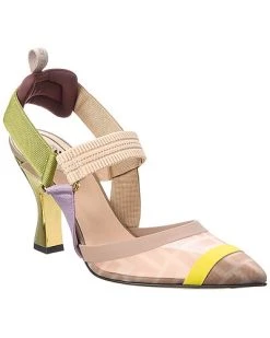 FENDI Colibri 85mm Mesh Slingback Pump Women