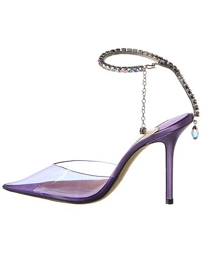 Jimmy Choo Saeda 100 Plexi & Leather Pump Women 4 Jimmy Choo Saeda 100 Plexi & Leather Pump Women - Image 2