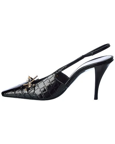 Saint Laurent Tom 90 Croc-Embossed Leather Slingback Pump Women 4 Saint Laurent Tom 90 Croc-Embossed Leather Slingback Pump Women - Image 2