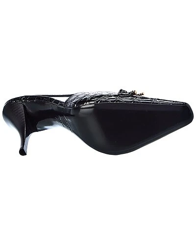 Saint Laurent Tom 90 Croc-Embossed Leather Slingback Pump Women 6 Saint Laurent Tom 90 Croc-Embossed Leather Slingback Pump Women - Image 4