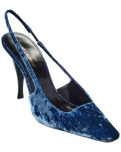 Saint Laurent Tom 90 Velvet Slingback Pump Women