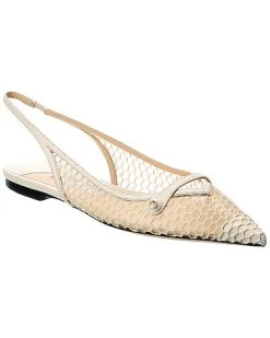 Jimmy Choo Amita Mesh & Leather Slingback Flat Women
