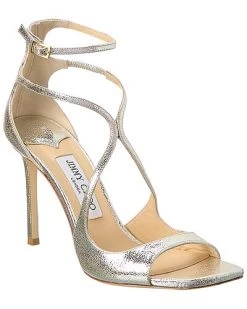 Jimmy Choo Azia 95 Glitter Leather Sandal Women