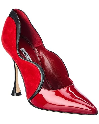 Manolo Blahnik Hamaki 105 Patent & Suede Pump Women 3 Manolo Blahnik Hamaki 105 Patent & Suede Pump Women