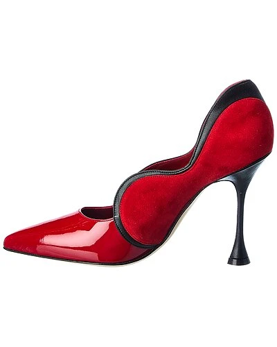 Manolo Blahnik Hamaki 105 Patent & Suede Pump Women 4 Manolo Blahnik Hamaki 105 Patent & Suede Pump Women - Image 2