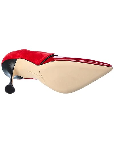 Manolo Blahnik Hamaki 105 Patent & Suede Pump Women 6 Manolo Blahnik Hamaki 105 Patent & Suede Pump Women - Image 4
