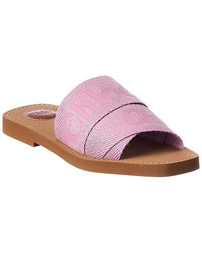 Chloé Woody Logo Canvas Slide Women 3 Chloé Woody Logo Canvas Slide Women