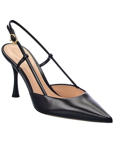 Gianvito Rossi Ascent 85 Leather Slingback Pump Women 3 Gianvito Rossi Ascent 85 Leather Slingback Pump Women