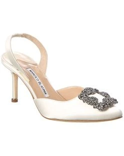 Manolo Blahnik Hangisli 70 Satin Slingback Pump Women