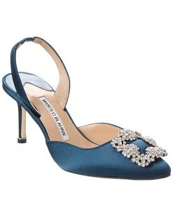 Manolo Blahnik Hangisli 70 Satin Slingback Pump Women